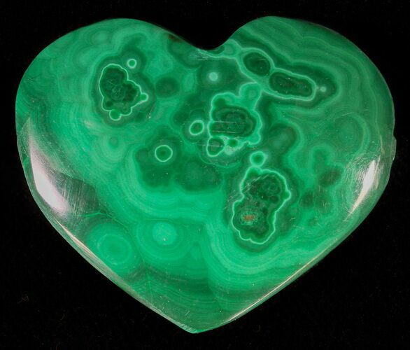Polished Malachite Heart - Congo #63190